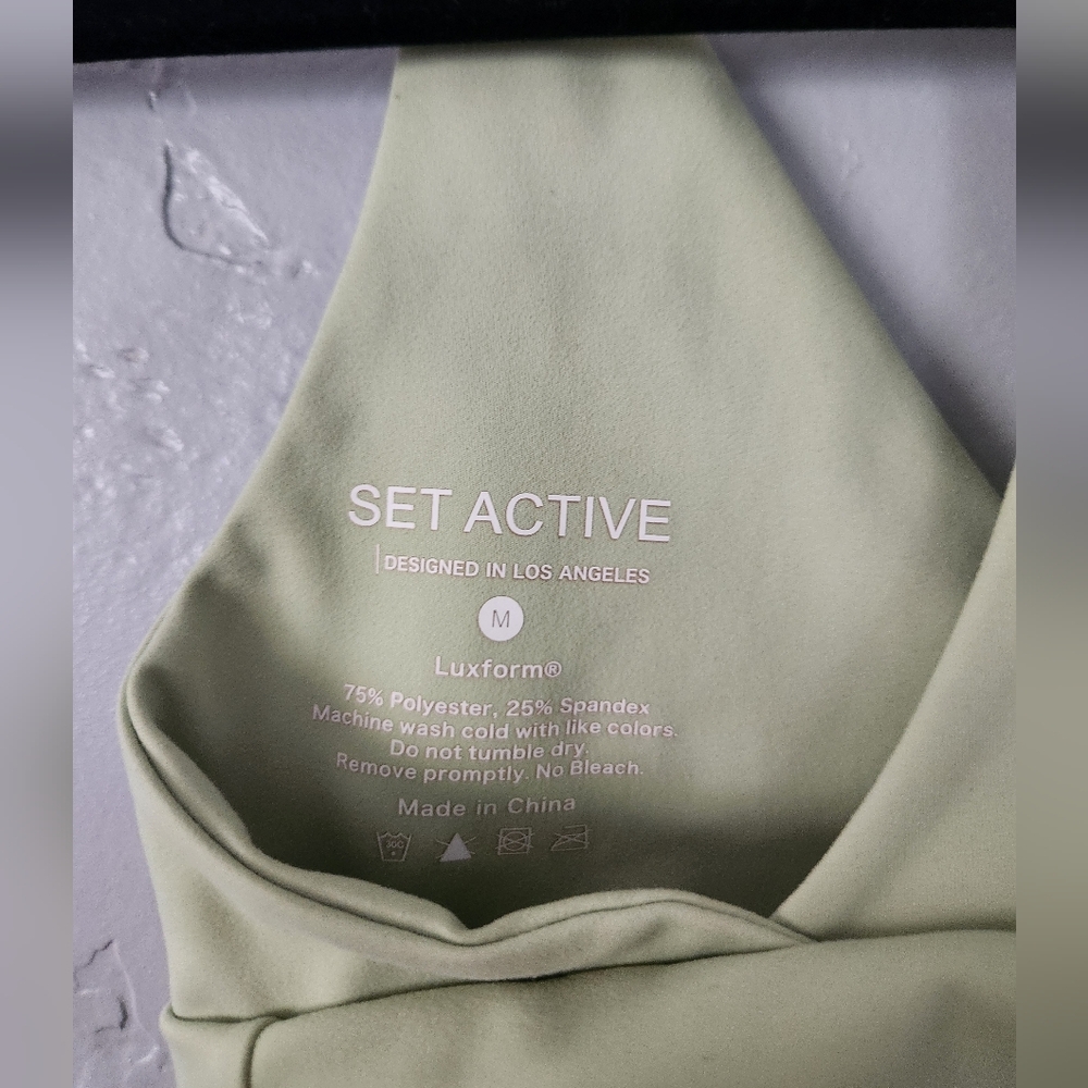 Set Active Luxform Racer V Sports Bra Sage Green Medium - Picture 5 of 5